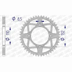 AFAM Aluminium Ultra-Light Self-Cleaning Rear Sprocket 72306 - 520 for KTM FREERIDE250F, FREERIDE250R, FREERIDE350