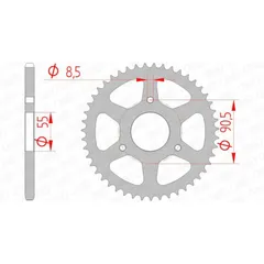 AFAM Standard Stahlritzel hinten 80104 - 420 für Rieju NKD50, RS250