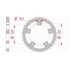 AFAM Standard Stahlritzel hinten 86500 - 525 für Triumph BONNEVILLE800, BONNEVILLE865, SCRAMBLER865 86500-43