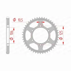 AFAM Standard Stahlritzel hinten 86605 - 525 für Triumph BONNEVILLE1200BOBBER, BONNEVILLE1200SPEEDMASTER, BONNEVILLE1200T120 Honda CRF450R 86605-42