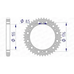 AFAM Aluminium Rear Sprocket 87601 - 530 for Triumph DAYTONA955T595, DAYTONA955I, SPEEDTRIPLE1050 87601-45
