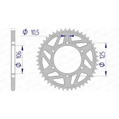 AFAM Aluminiumritzel hinten 87606 - 520 für Triumph DAYTONA675, STREETTRIPLE675, STREETTRIPLE765 87606-49