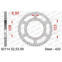 AFAM Standard Stahlritzel hinten 92114 - 420 für Derbi, Aprilia, Gilera 92114-59