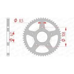 AFAM Standard Stahlritzel hinten 92122 - 420 für Peugeot, Rieju, Motor Hispania