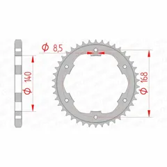 AFAM Standard Stahlritzel hinten 92634 - 525 für BMW F650GS, F800GS, F800GT