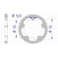 AFAM Aluminium Rear Sprocket 93836 - 525 for MV Agusta BRUTALE1078RR, BRUTALE1090, BRUTALE800 93836-41