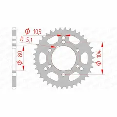 AFAM Standard Stahlritzel hinten 98300 - 520 für Polaris SCRAMBLER400, SCRAMBLER500, SPORT400 98300-38