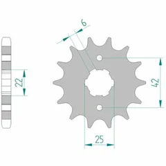 AFAM Standard Stahlritzel vorne 20400 - 530 für Honda CB250, CB350, CB360 20400-17