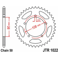 JT SPROCKETS Standard Stahlritzel hinten 1022 - 530 für Ducati 750F1, PANTAH500, PANTAH600