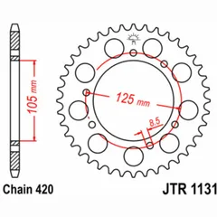 JT SPROCKETS Standard Stahlritzel hinten 1131 - 420 für Rieju, Peugeot, Aprilia JTR1131.58