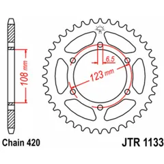 JT SPROCKETS Standard Stahlritzel hinten 1133 - 420 für Aprilia, Derbi, Daelim