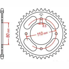 JT SPROCKETS Standard Stahlritzel hinten 1219 - 428