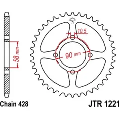 JT SPROCKETS Standard Stahlritzel hinten 1221 - 428 für Honda CB125F, CBR125R