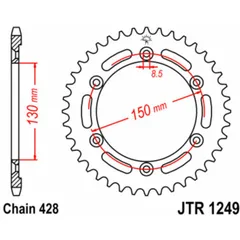JT SPROCKETS Standard Stahlritzel hinten 1249 - 428 für Honda XL125R