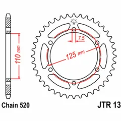 JT SPROCKETS Standard Stahlritzel hinten 13 - 520 für Cagiva ALETTAORO125, BLUES125, FRECCIA125