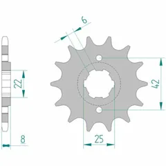 AFAM Standard Stahlritzel vorne 20500 - 520 für Honda CB250, XL250R, XL250S 20500-16