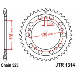 JT SPROCKETS Standard Stahlritzel hinten 1314 - 525