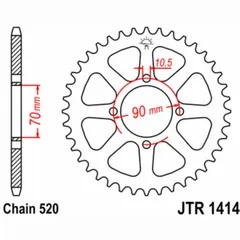 JT SPROCKETS Standard Stahlritzel hinten 1414 - 520