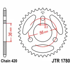 JT SPROCKETS Standard Stahlritzel hinten 1780 - 420 für Suzuki JR50