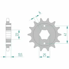 AFAM Standard Stahlritzel vorne 20506 - 525 für Honda XL600V
