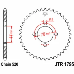 JT SPROCKETS Standard Stahlritzel hinten 1795 - 520
