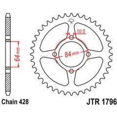 JT SPROCKETS Standard Stahlritzel hinten 1796 - 428 für Suzuki RV125VANVAN