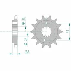 AFAM Standard Stahlritzel vorne 20507 - 525 für Honda NT650, VT600CSHADOW, XL600V 20507-17