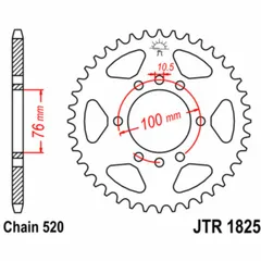 JT SPROCKETS Standard Stahlritzel hinten 1825 - 520 für Suzuki DR500, DR750, GN400