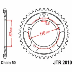 JT SPROCKETS Standard Stahlritzel hinten 2010 - 530 für Triumph ADVENTURER900, DAYTONA1000, DAYTONA1200 JTR2010.43
