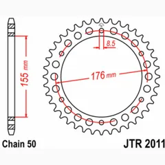 JT SPROCKETS Standard Stahlritzel hinten 2011 - 530 für Triumph DAYTONA955T595, DAYTONA955I, SPEEDTRIPLE1050 JTR2011.45
