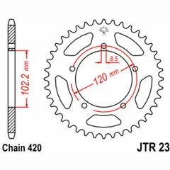 JT SPROCKETS Standard Stahlritzel hinten 23 - 420 für Aprilia RS50, TUONO50