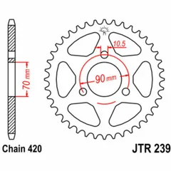 JT SPROCKETS Standard Stahlritzel hinten 239 - 420 für Honda CR80R, MBX50, MBX80 JTR239.45