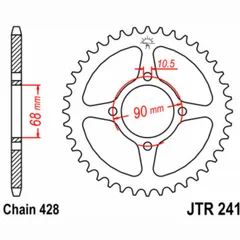 JT SPROCKETS Standard Stahlritzel hinten 241 - 428 für Honda MTX125