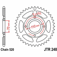 JT SPROCKETS Standard Stahlritzel hinten 248 - 520