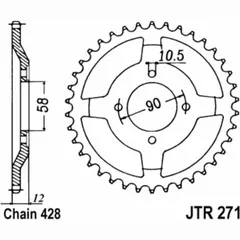 JT SPROCKETS Standard Stahlritzel hinten 271 - 428