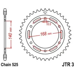 JT SPROCKETS Zink Standard Kettenrad 3 - 525 für BMW F700GS, F800GS, F800GSADVENTURE