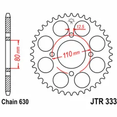 JT SPROCKETS Standard Stahlritzel hinten 333 - 630 für Honda CB750