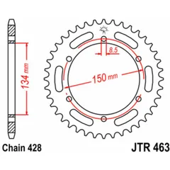 JT SPROCKETS Standard Stahlritzel hinten 463 - 428 für Kawasaki KMX125, KMX200