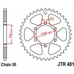 JT SPROCKETS Standard Stahlritzel hinten 481 - 530 für Kawasaki Z400, Z550, Z650 JTR481.42