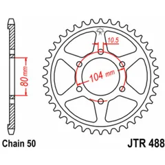 JT SPROCKETS Standard Stahlritzel hinten 488 - 530 für Kawasaki, Husaberg, KTM JTR488.46