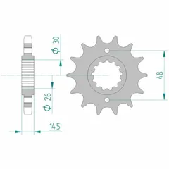AFAM Standard Stahlritzel vorne 20602 - 530 für Honda CB1000F, CB1100, CB1100X-11 20602-15