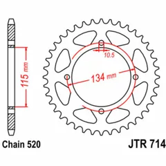 JT SPROCKETS Standard Stahlritzel hinten 714 - 520 für Cagiva ELEFANT350