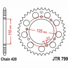 JT SPROCKETS Standard Stahlritzel hinten 799 - 420
