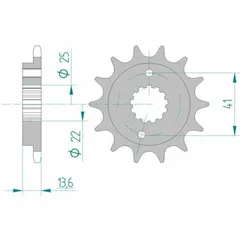 AFAM Standard Stahlritzel vorne 20608 - 520 für Honda CB900FHORNET, CBR1000RR, CBR900RR