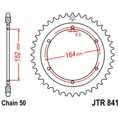 JT SPROCKETS Standard Stahlritzel hinten 841 - 530 für Yamaha SR500