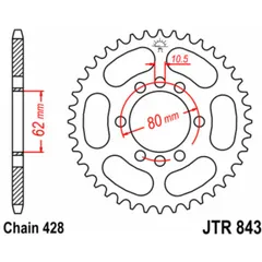 JT SPROCKETS Standard Stahlritzel hinten 843 - 428 für Yamaha DT125, SR125, XT125 JTR843.50