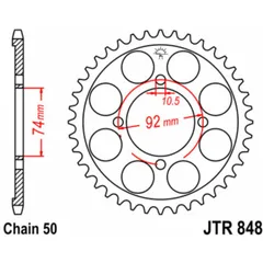 JT SPROCKETS Standard Stahlritzel hinten 848 - 530 für Yamaha RD250, RD350 JTR848.39