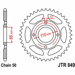 JT SPROCKETS Standard Stahlritzel hinten 849 - 530