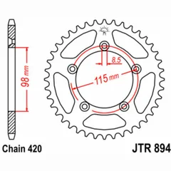 JT SPROCKETS Standard Stahlritzel hinten 894 - 420 für KTM 60SX, 65SX Husqvarna TC65