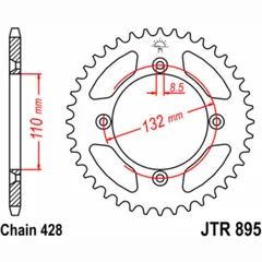 JT SPROCKETS Standard Stahlritzel hinten 895 - 428 für KTM 105SX, 85SX Husqvarna TC85 JTR895.49
